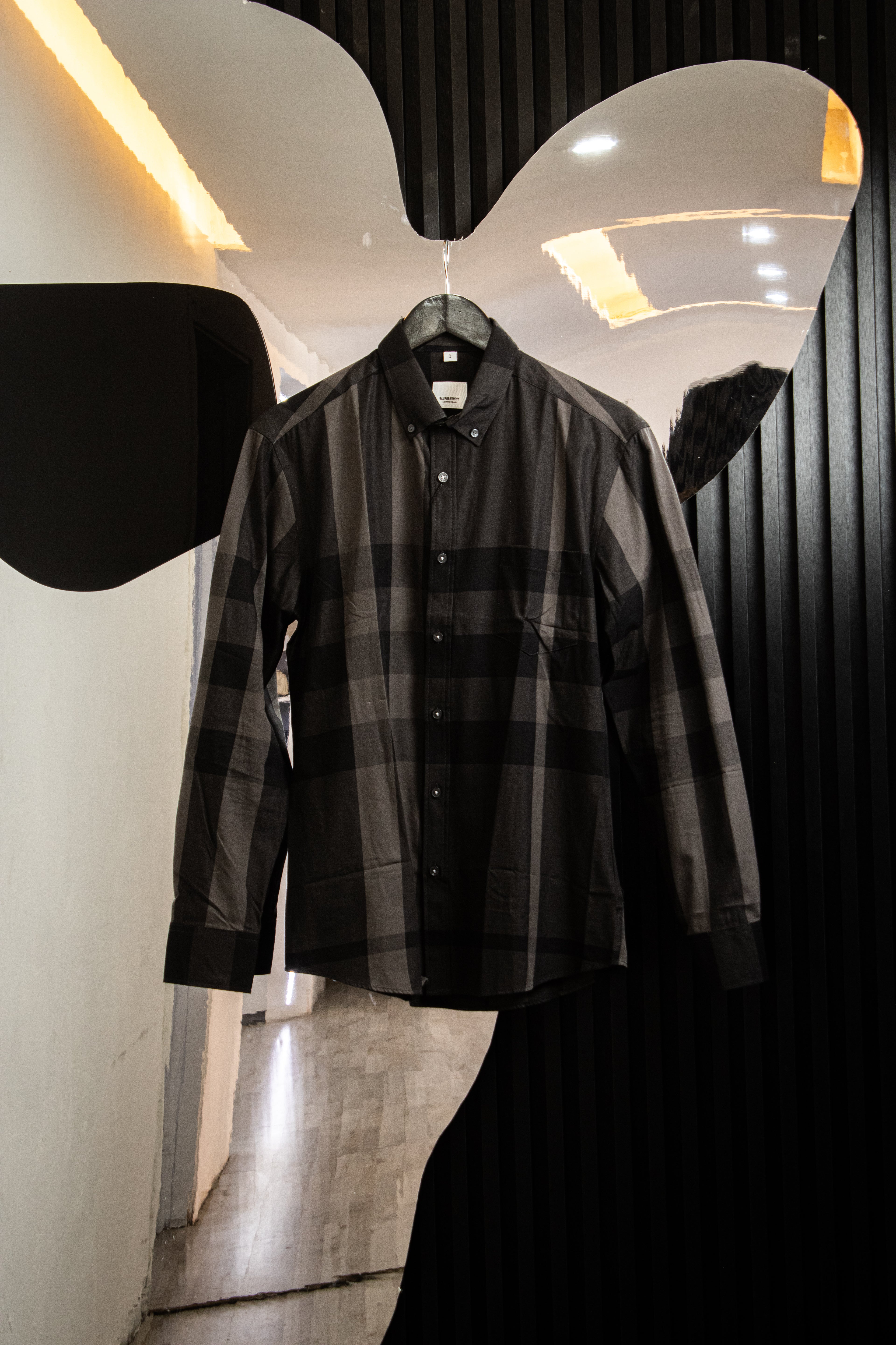 CAMISA BURBERRY CHECK GRIS